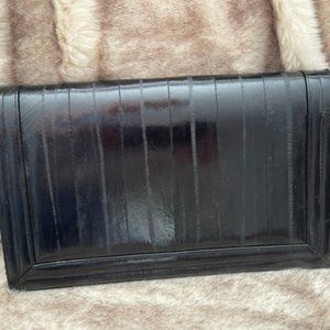 Vintage Black Eel Skin Clutch